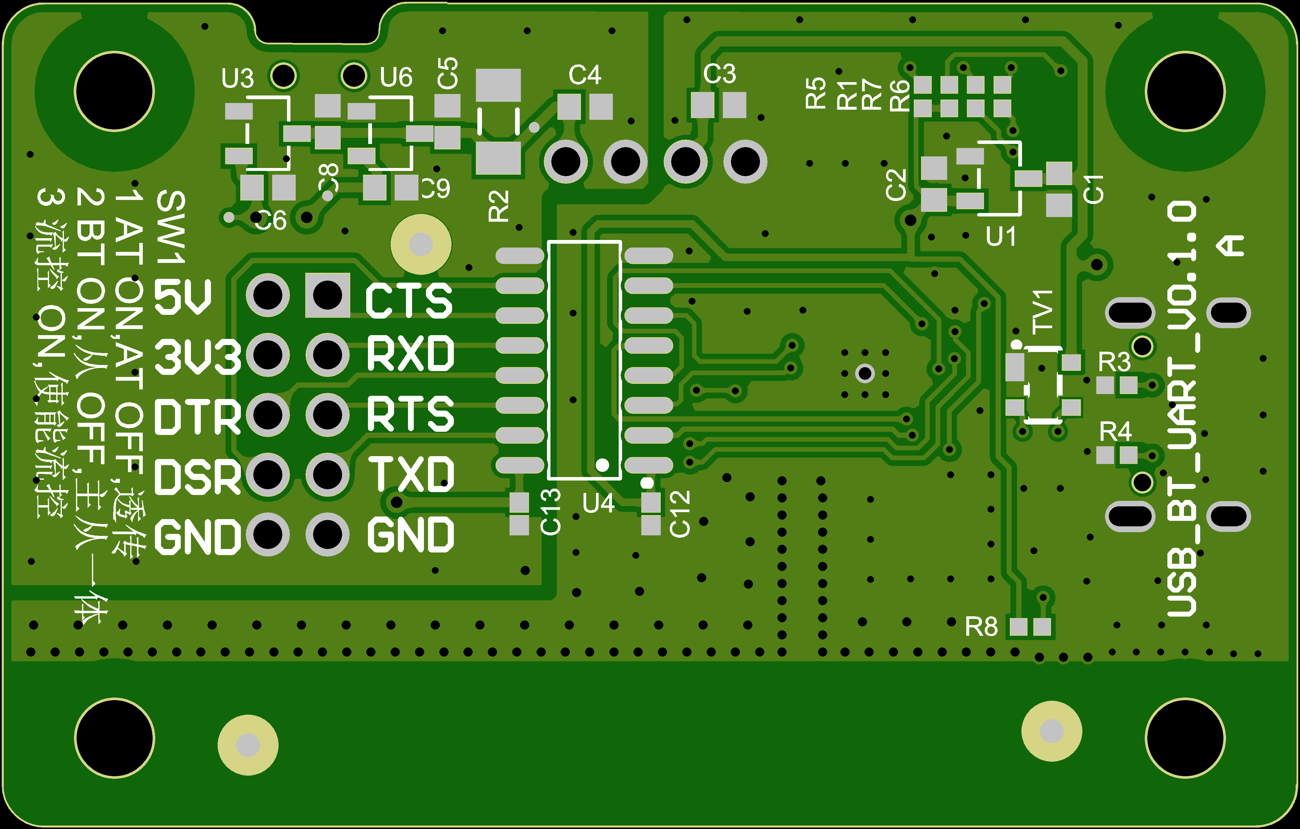 USB,UART,蓝牙隔离串口调试模块PCB设计原理图2