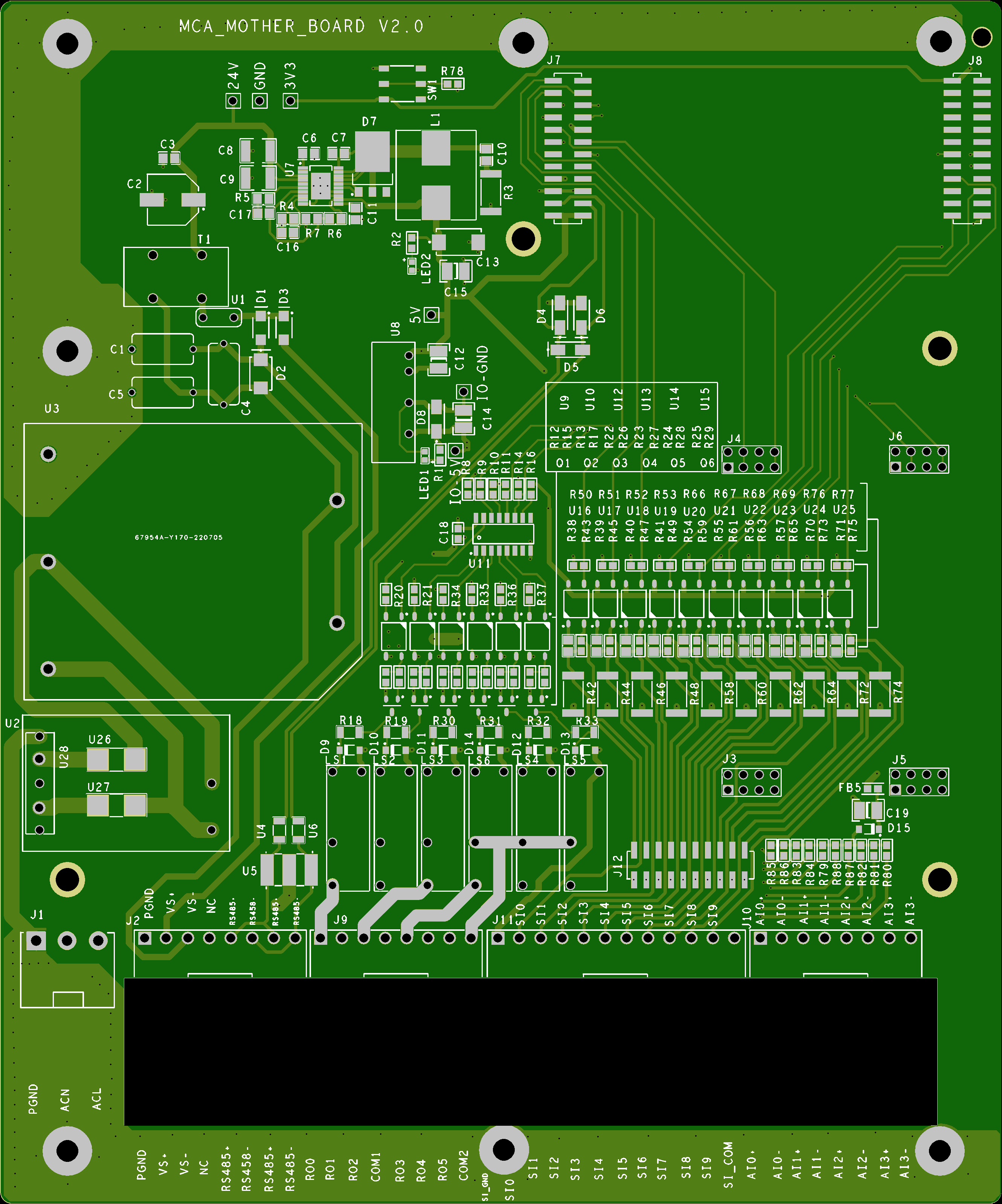 ModbusRTU多路输入输出--接口板PCB设计原理图1