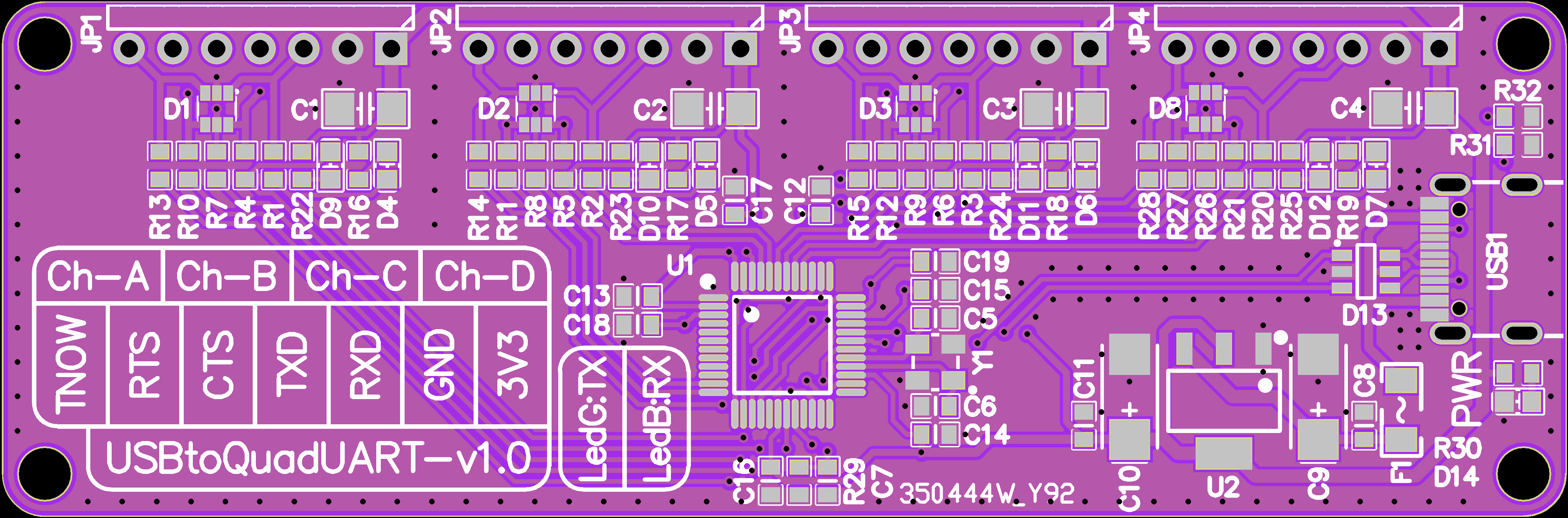 USB转4串口模块PCB设计原理图1